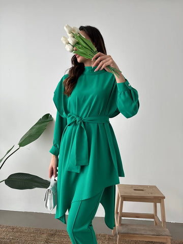 Long Sleeve Blouse with Pants