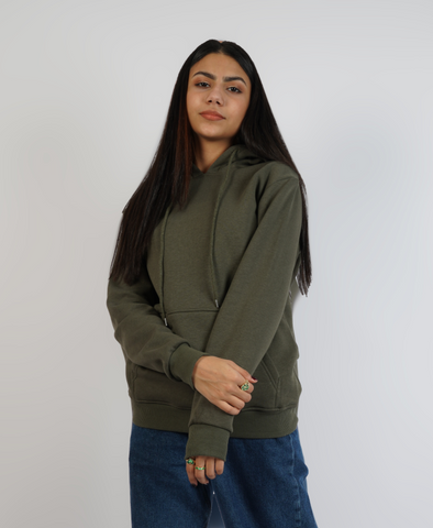 Unisex Simple Plain Hoodie Green