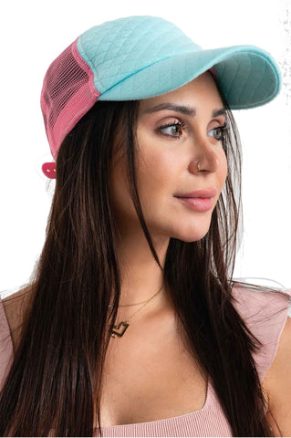 Double Color Cap Blue And Pink