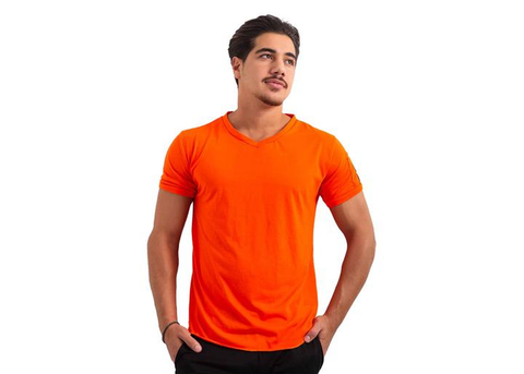 Simple V-neck T-Shirt Cotton