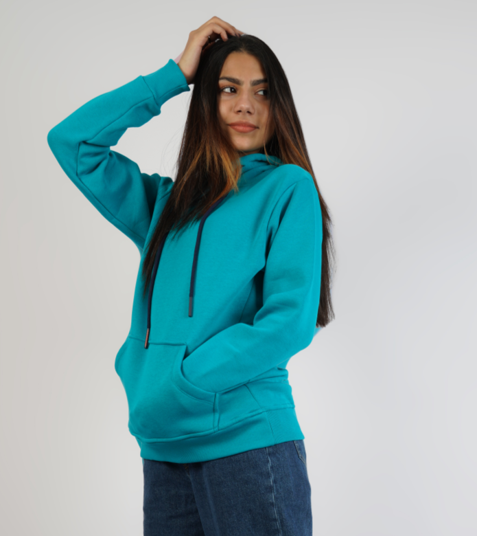 Comfy Plain Hoodie Teal