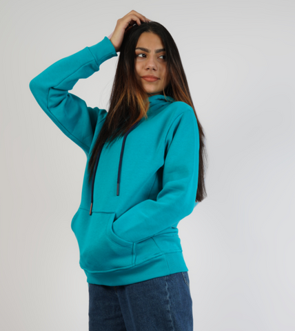 Comfy Plain Hoodie Teal