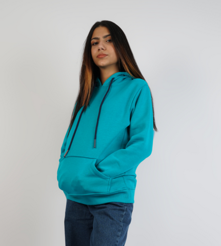 Comfy Plain Hoodie Teal