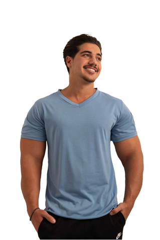 Simple V-neck T-Shirt Cotton