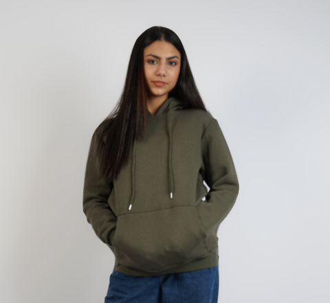 Unisex Simple Plain Hoodie Green