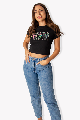 Crop Top Girls Print