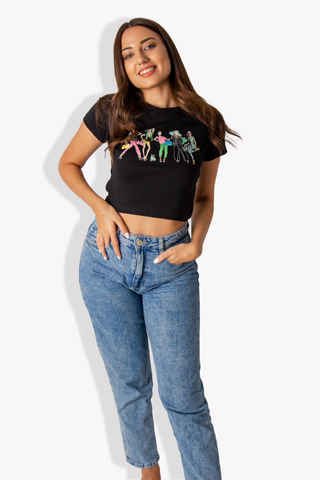 Crop Top Girls Print