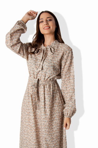 Long Sleeve Summer Dress Flower Print