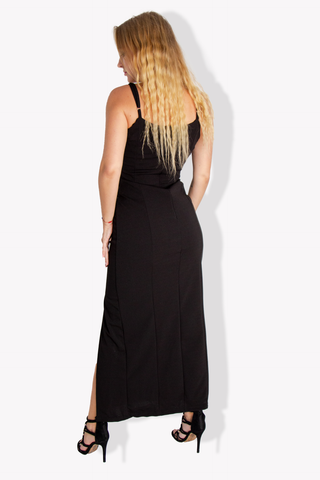 Bodycon form Stretchy Dress With Side Slit