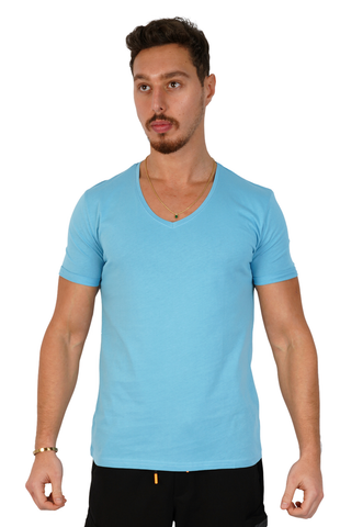 Men Plain Tshirt V Cut