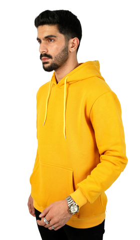 Unisex Smple Plain Hoodie Yellow