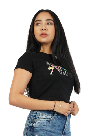 Crop Top Girls Print