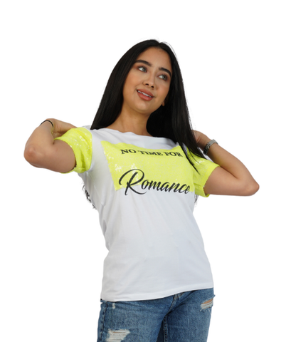 T-shirt No time for romance Print