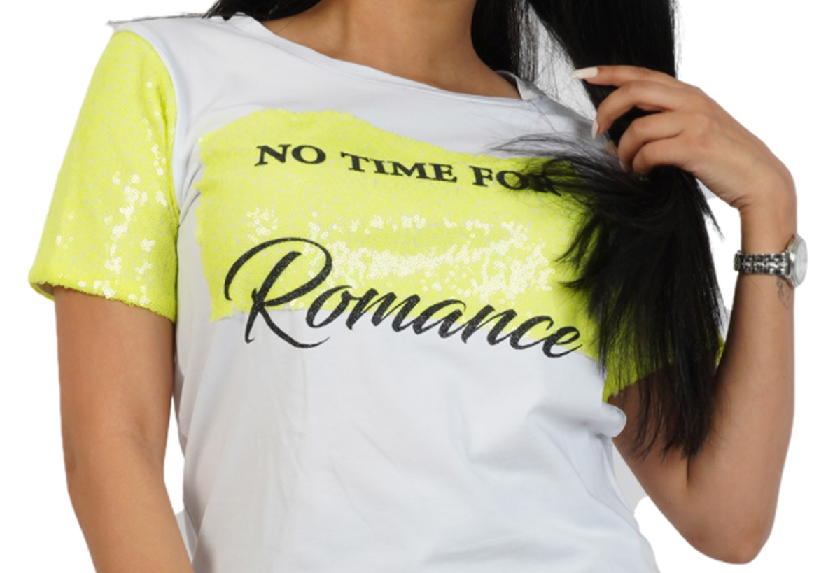 T-shirt No time for romance Print