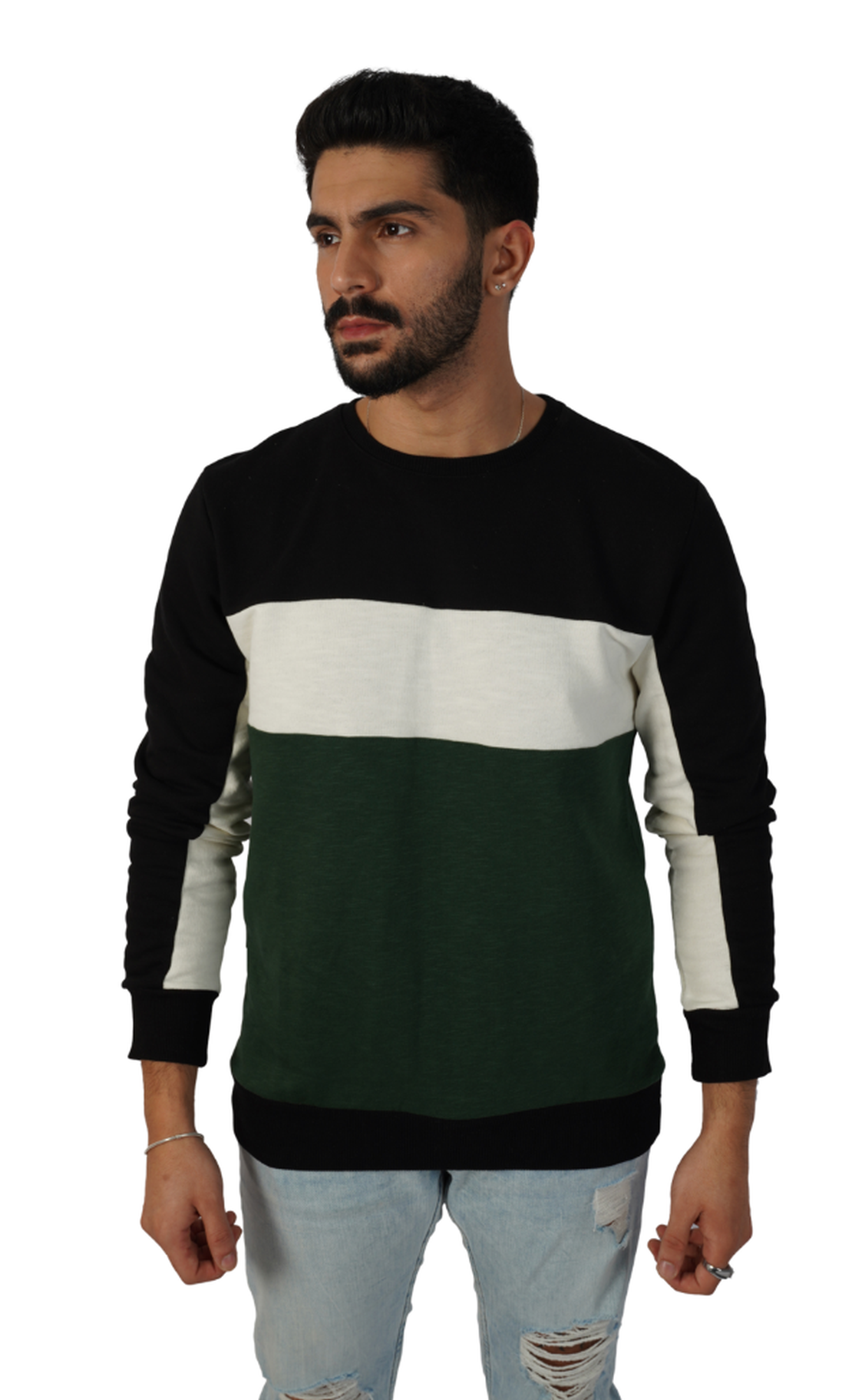 Men Triple Color Shirt Long Sleeve